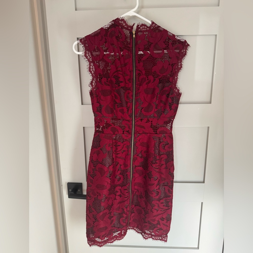 Forever21 deep red color Lace Red Dress